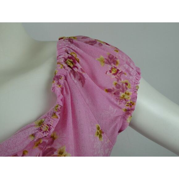 Vintage Medium Top Y2K Preppy Floral Pink Hyper Feminine Dainty Preppy Coquette - Picture 3 of 9